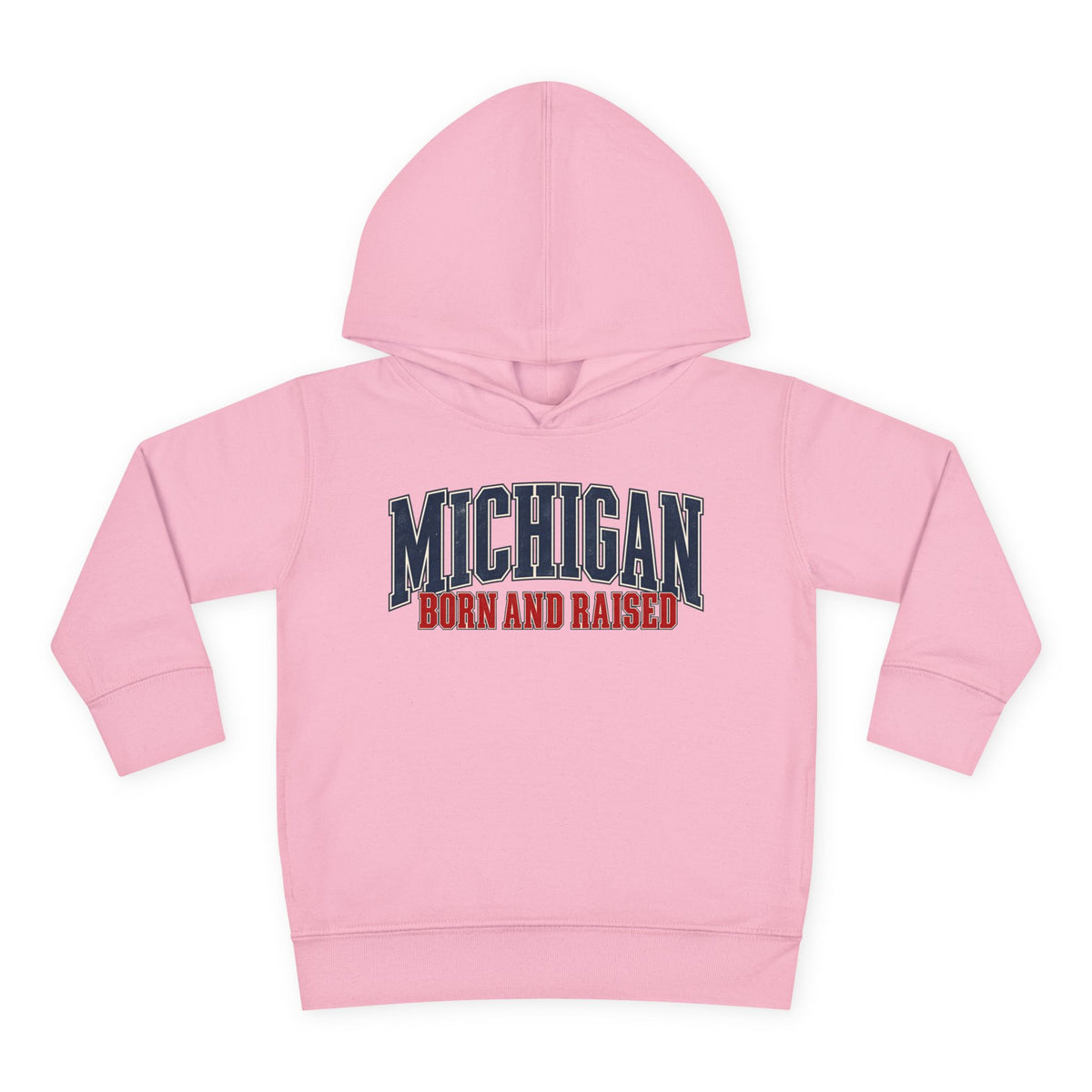 Michigan Born and Raised Luxury Vintage Streetwear Unisex Toddler Pullover Fleece Hoodie