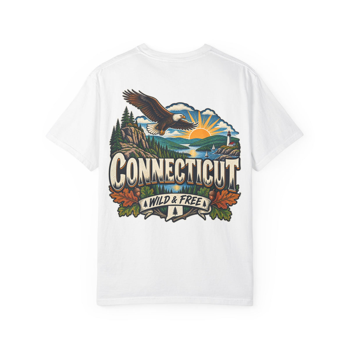 Connecticut Wild & Free Unisex Comfort Color 1717 Streetwear Graphic Tee