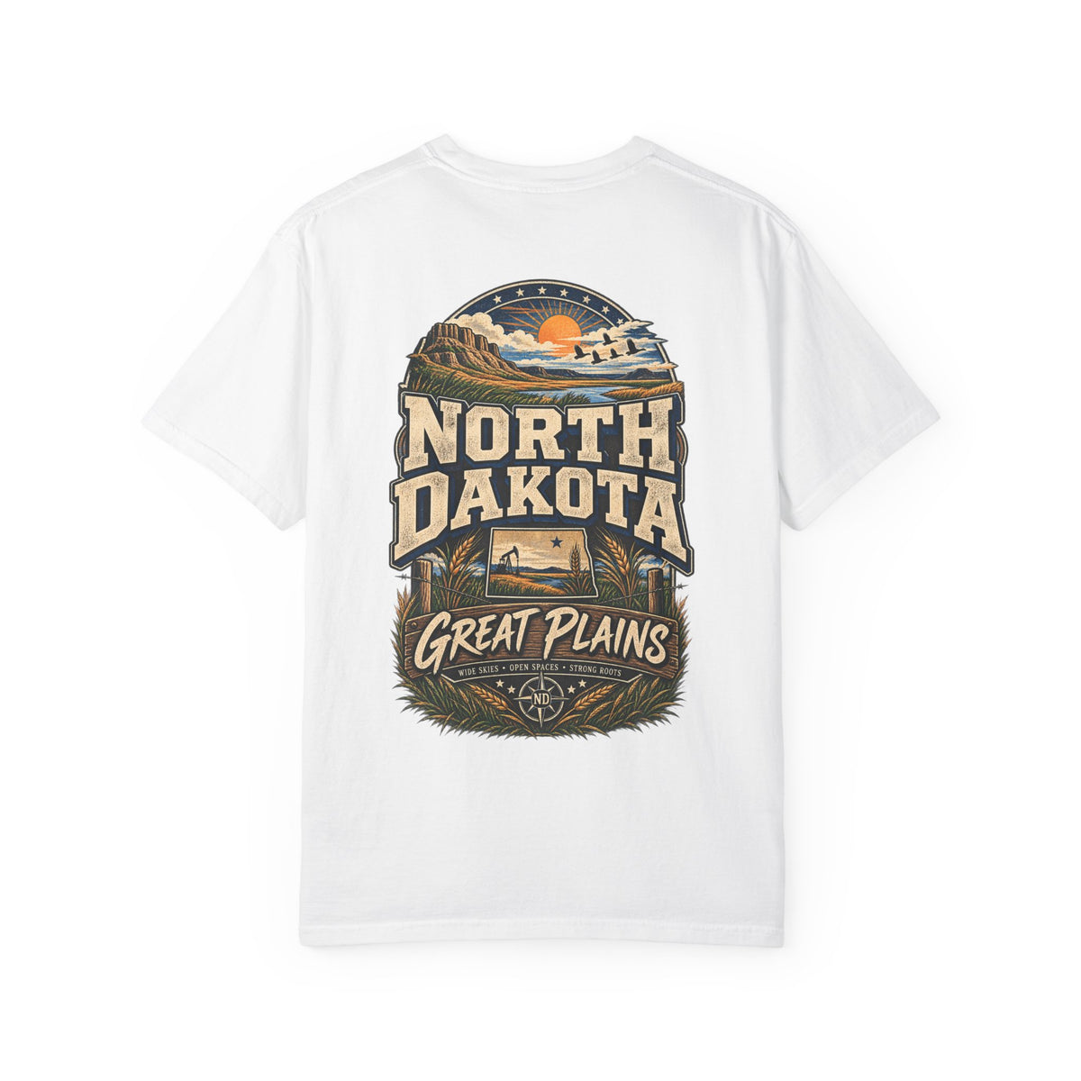 North Dakota Great Plains Unisex Comfort Color 1717 Streetwear Graphic Tee