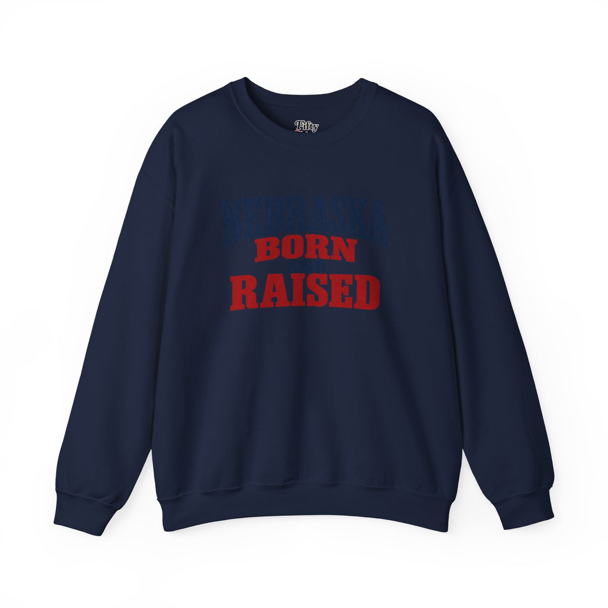 Nebraska Born and Raised Vintage Americana Unisex Sweatshirt Graphic