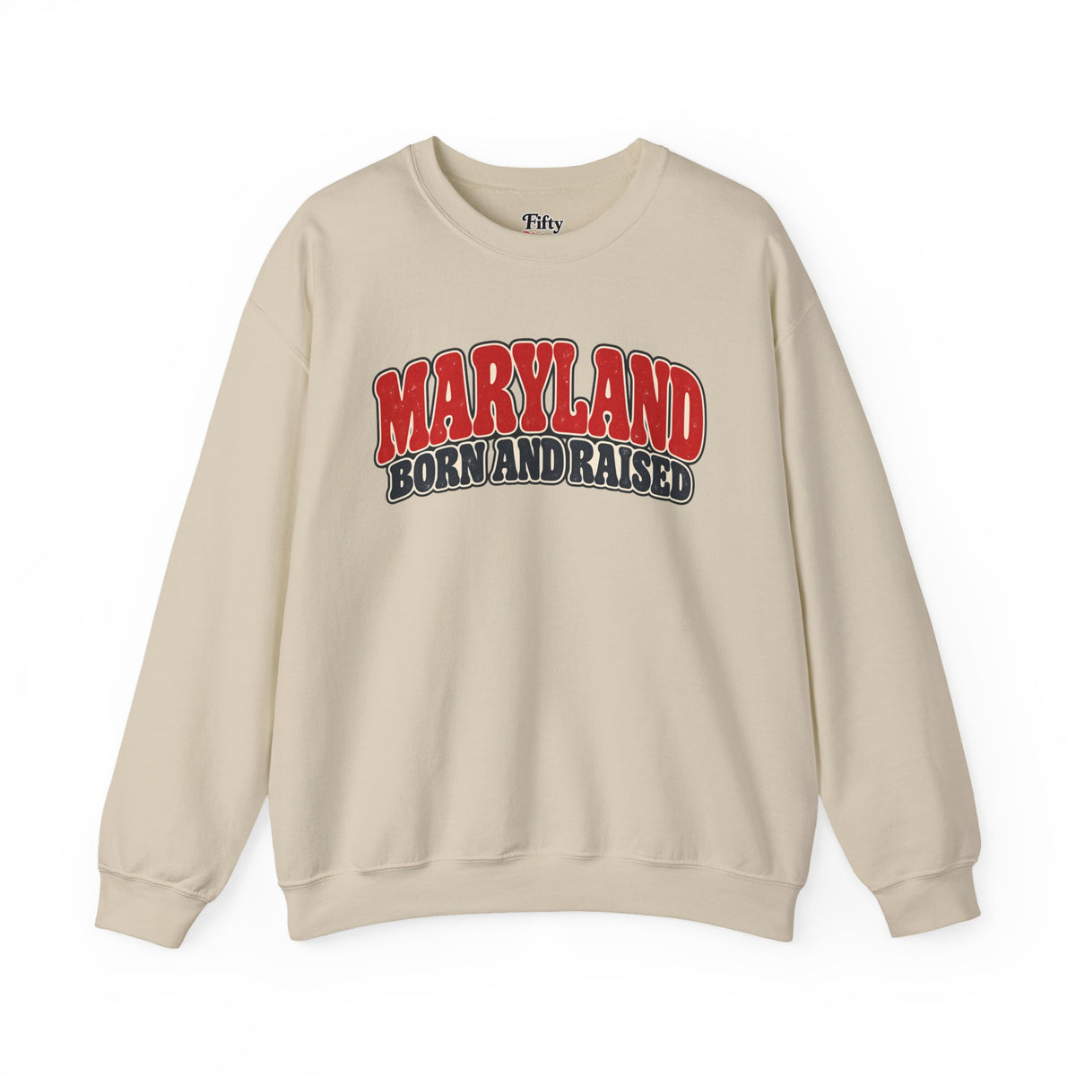 Maryland Born and Raised Retro Americana Unisex Sweatshirt Graphic