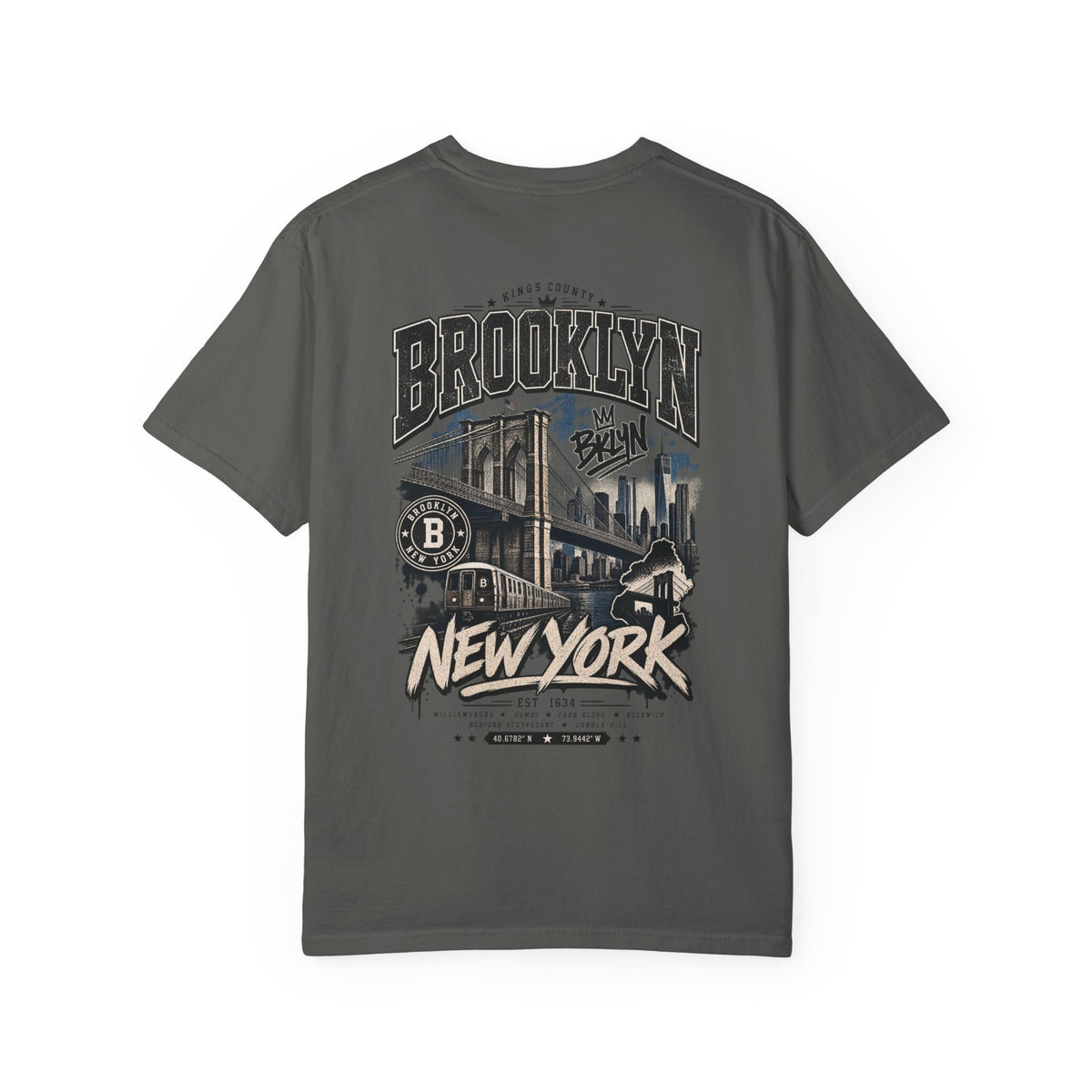 Brooklyn New York Unisex Comfort Color 1717 Streetwear Graphic Tee
