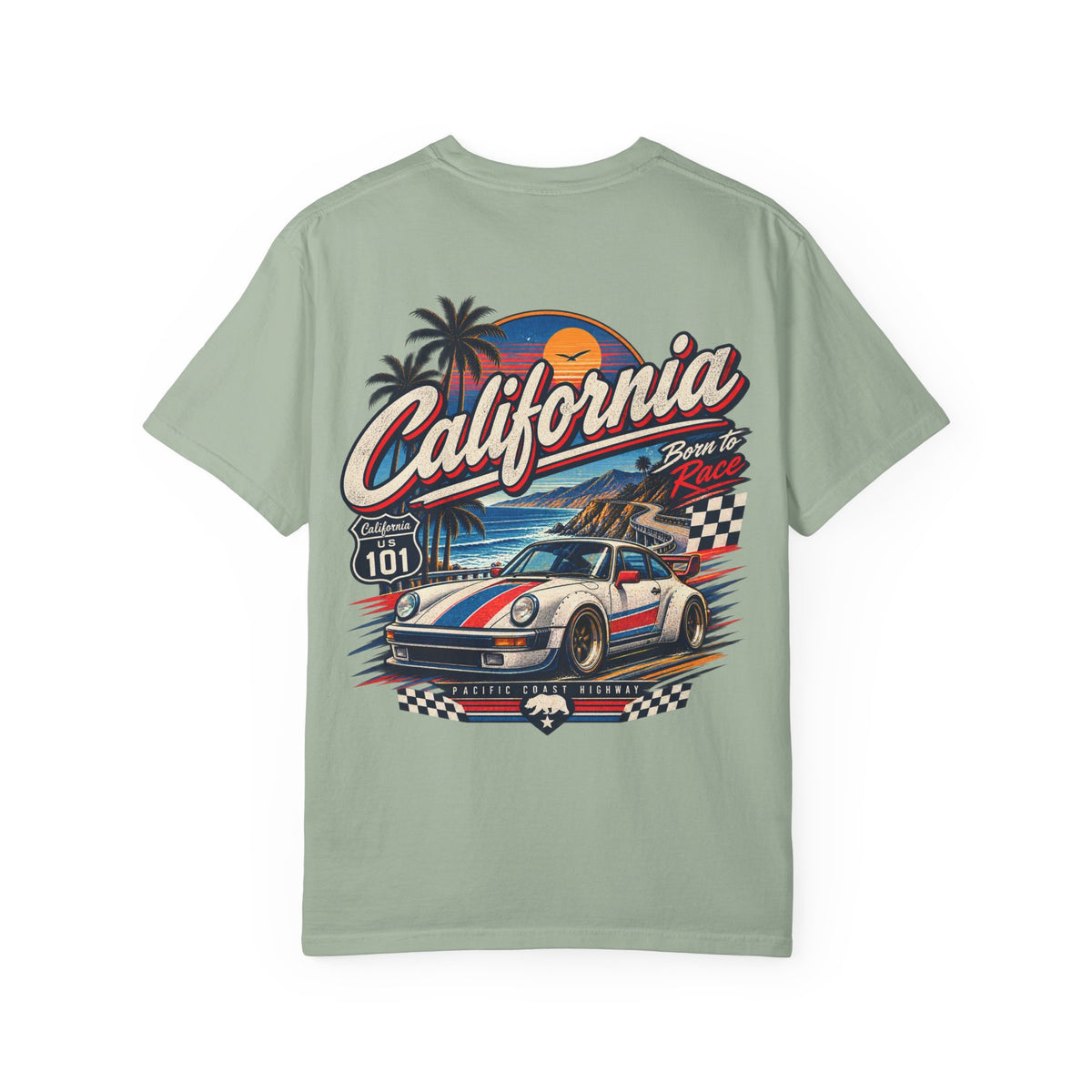 California 1980s Racing Unisex Comfort Color 1717 Streetwear Graphic Tee