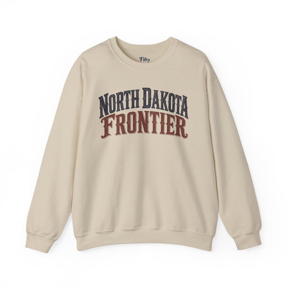 North Dakota Frontier Unisex Crewneck Sweatshirt State Name Graphic