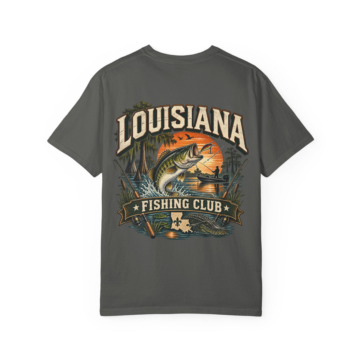 Louisiana Fishing Club Unisex Comfort Color 1717 Streetwear Graphic Tee