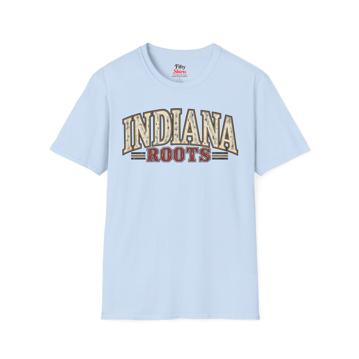 Indiana Roots Unisex Softstyle T Shirt State Name Graphic Tee