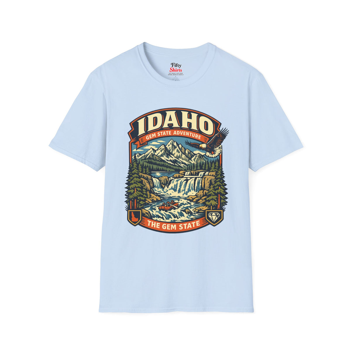 Idaho Gem State Adventure Unisex Softstyle T Shirt State Pride Graphic Tee Collections FS03