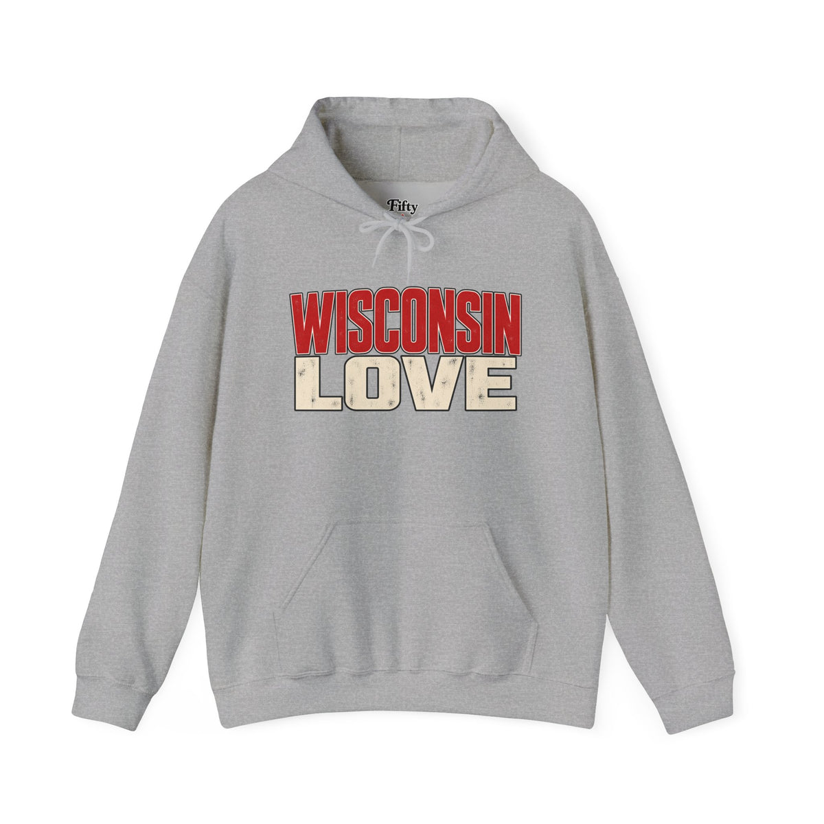 Wisconsin Love Unisex Hoodie State Name Graphic