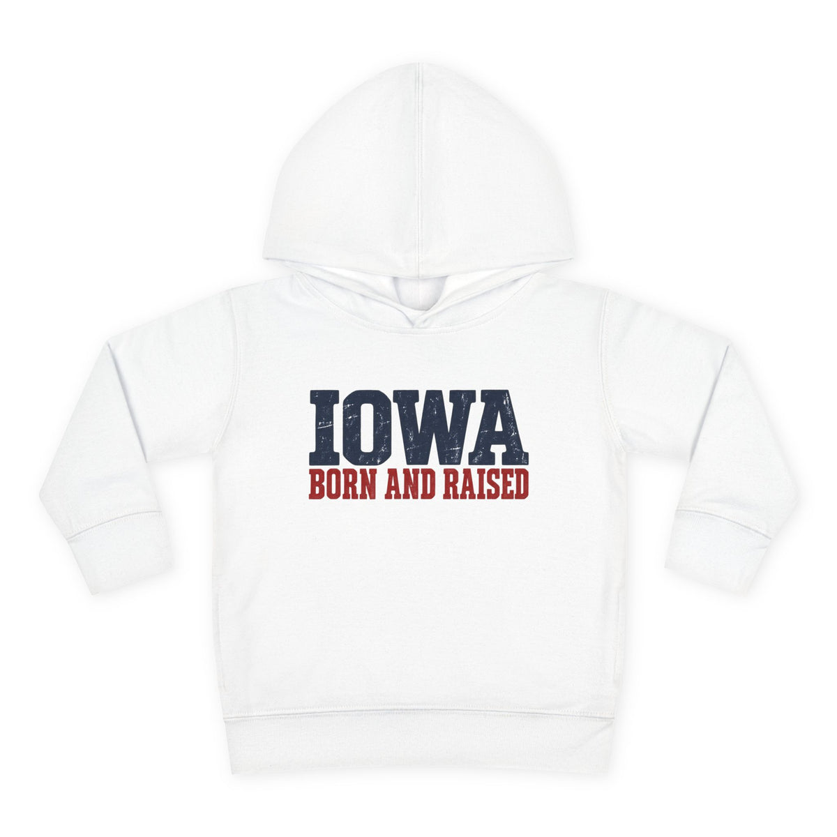 Iowa Born and Raised Rustic Midwest Unisex Toddler Pullover Fleece Hoodie