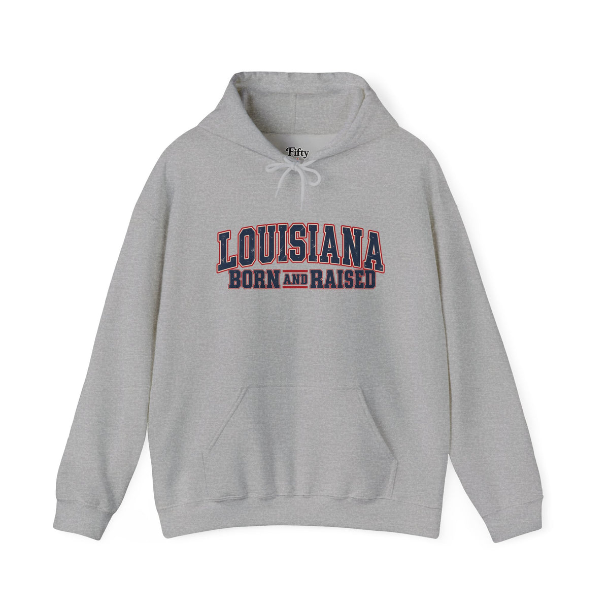 Louisiana Born and Raised Vintage Americana Unisex Hoodie Graphic
