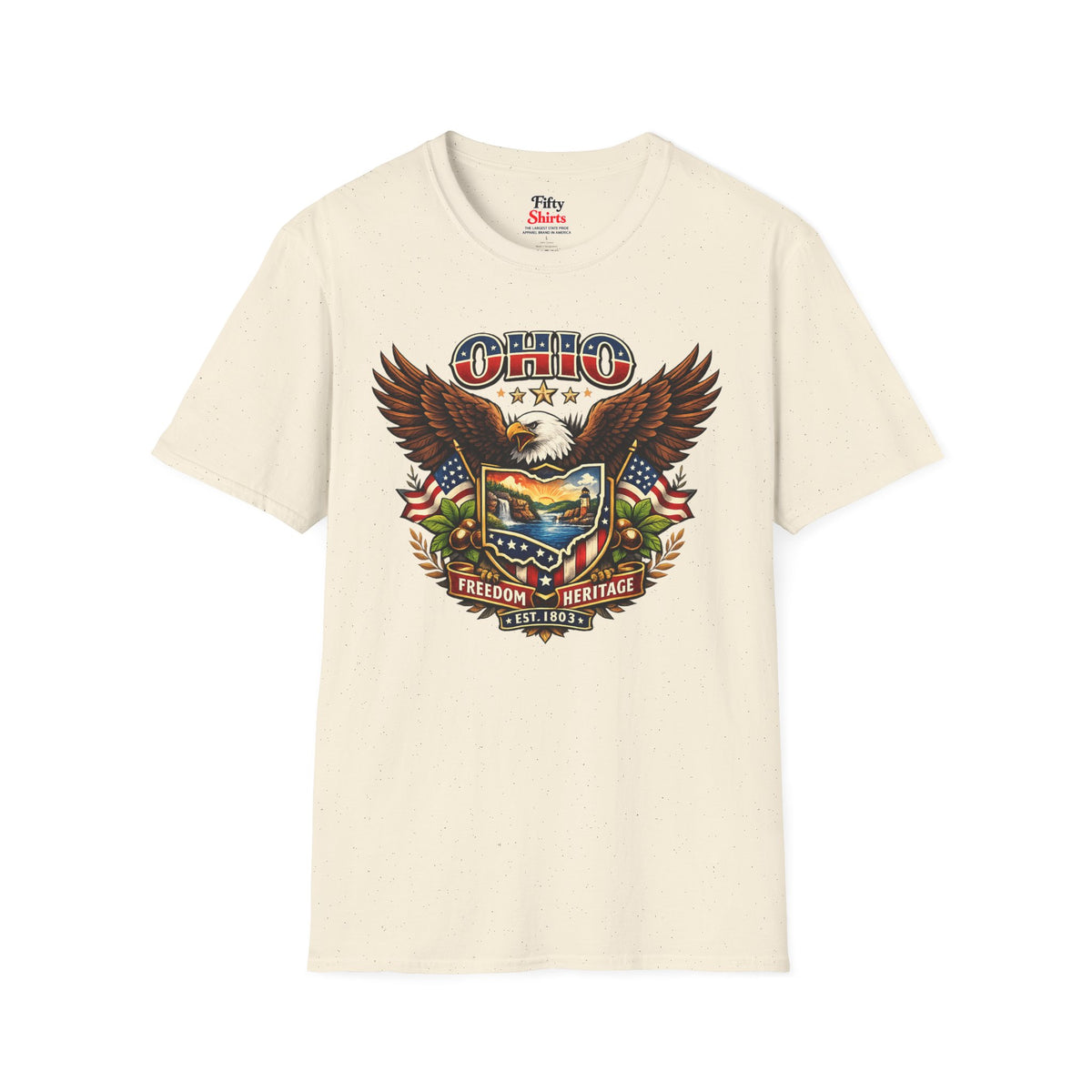 Ohio Americana Eagle Unisex Softstyle T Shirt State Pride Graphic Tee Collections FS03