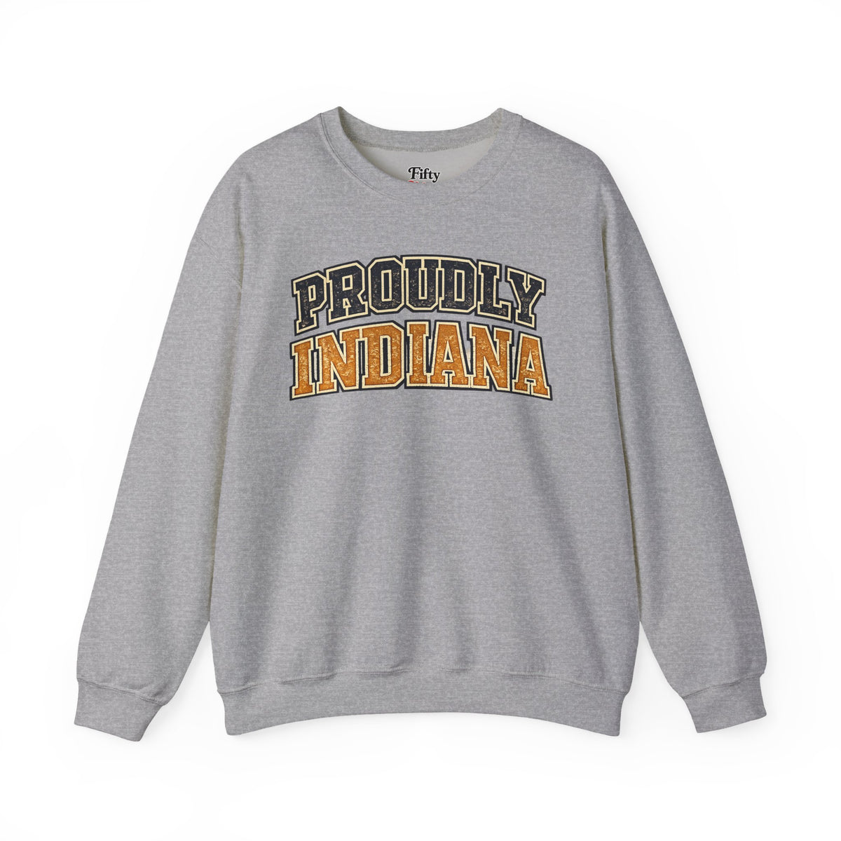 Proudly Indiana Unisex Crewneck Sweatshirt State Name Graphic