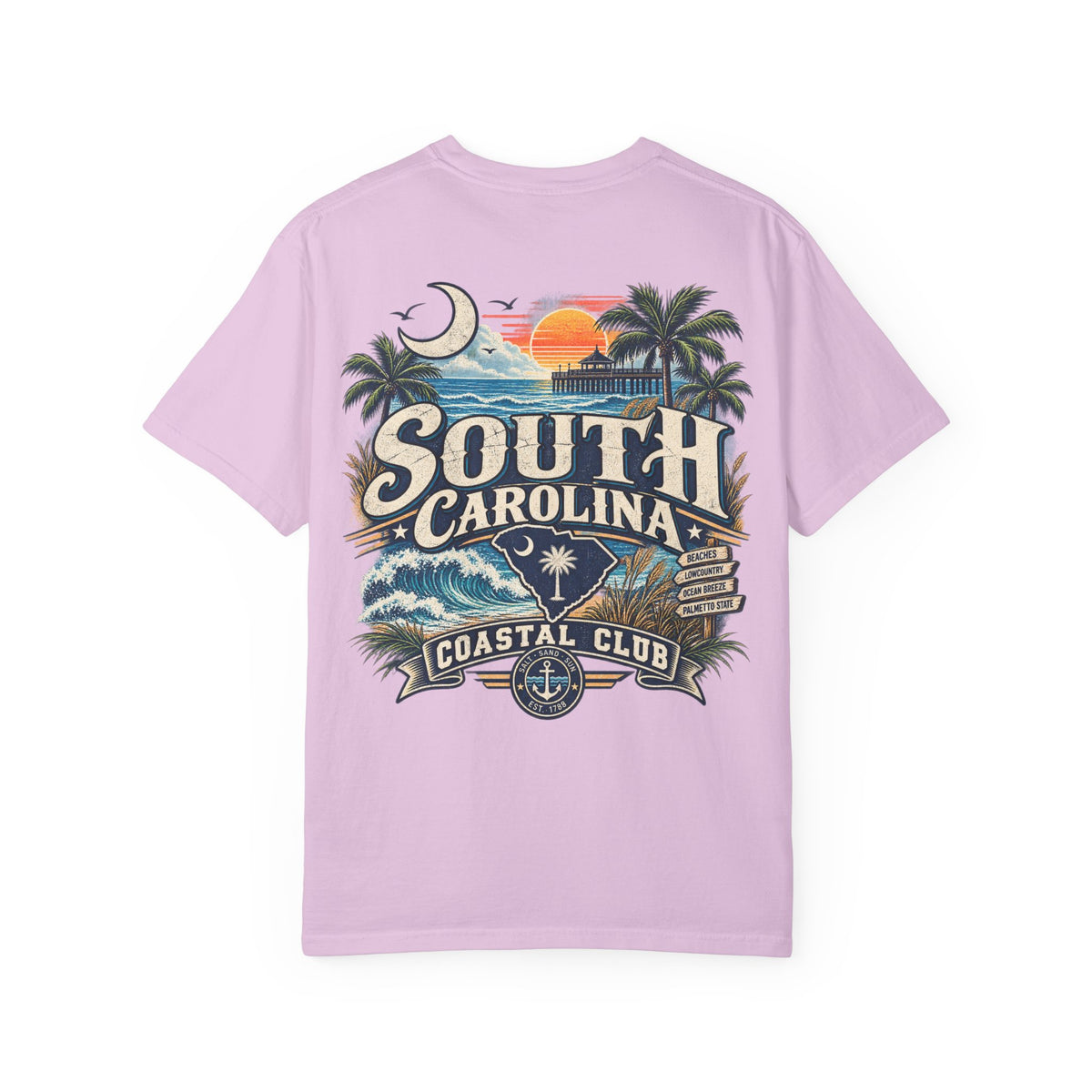 South Carolina Coastal Club Unisex Comfort Color 1717 Streetwear Graphic Tee