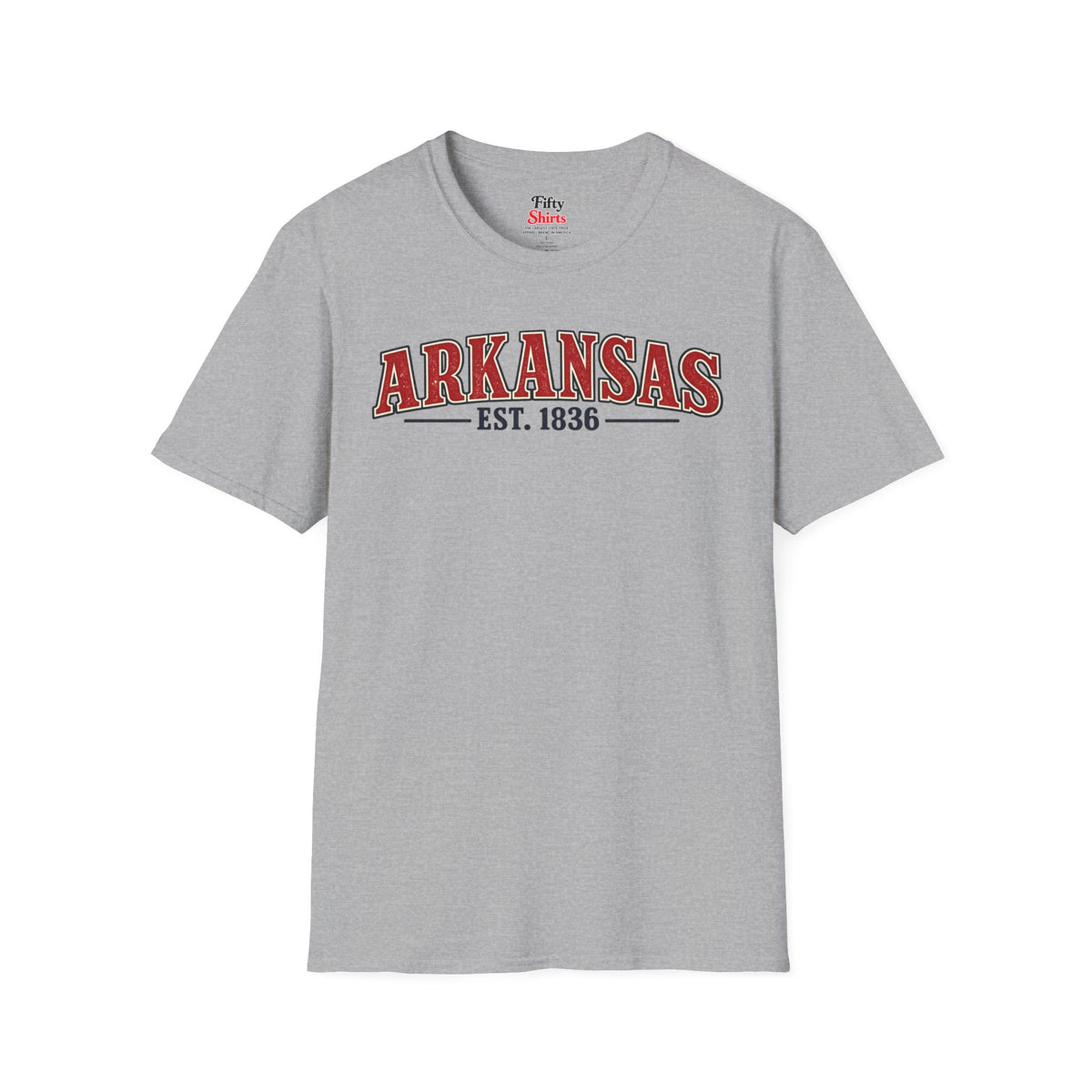 Arkansas Est 1836 Unisex Softstyle T Shirt State Name Graphic Tee