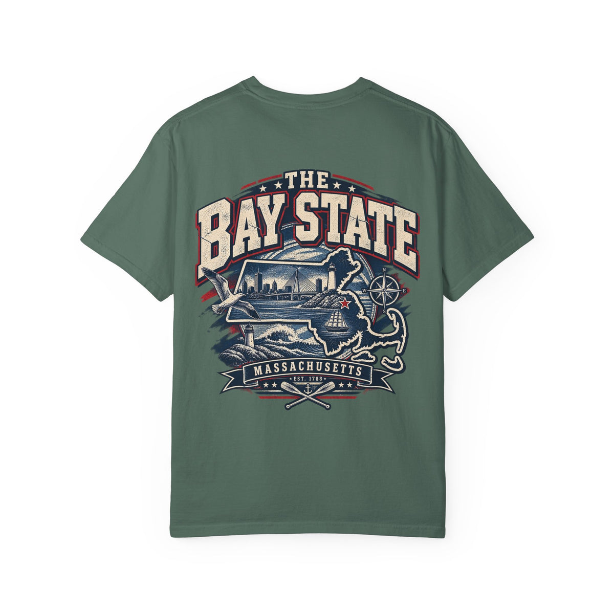 Massachusetts Bay State Streetwear Unisex Comfort Color 1717 Streetwear Graphic Tee