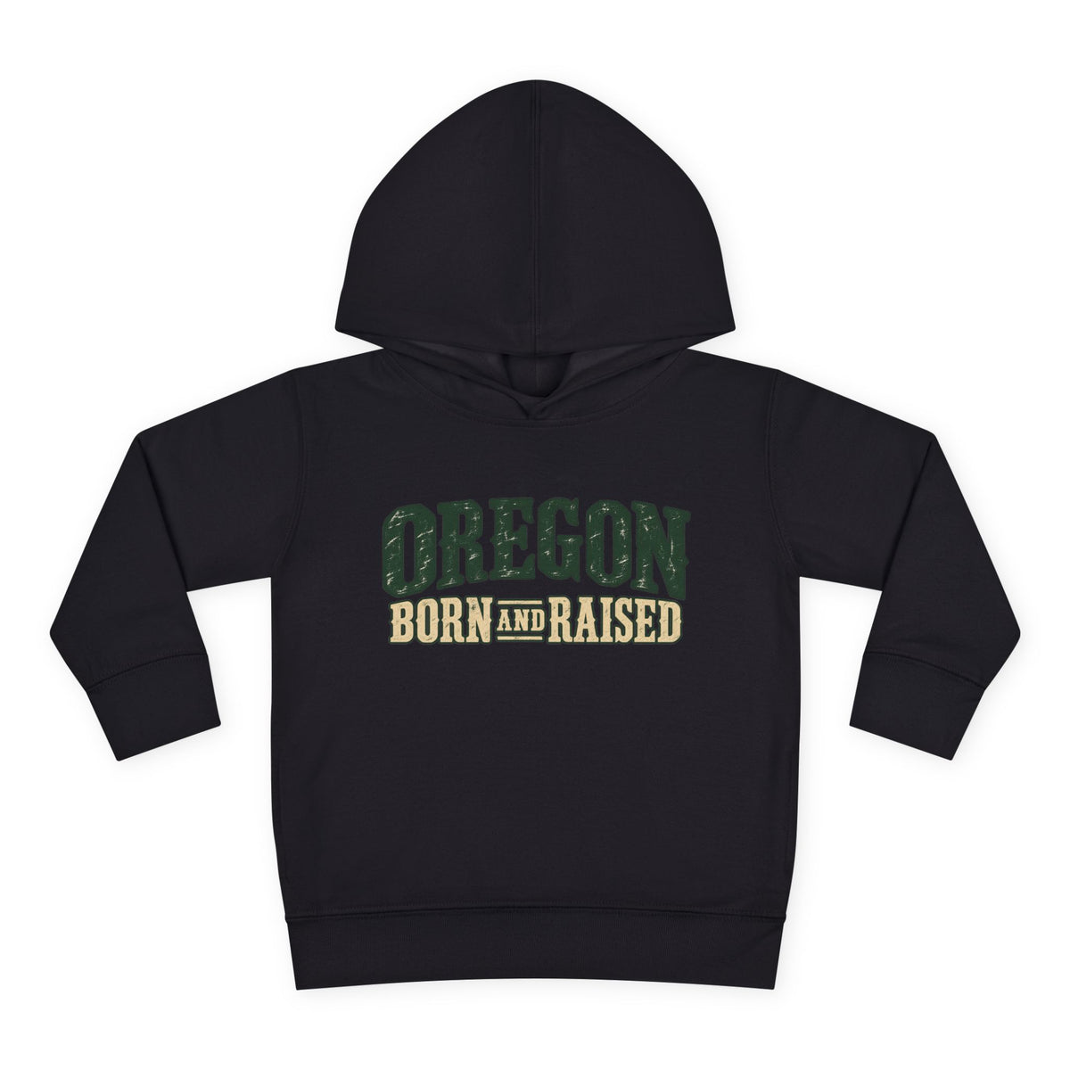 Oregon Born and Raised Rustic Pacific Northwest Unisex Toddler Pullover Fleece Hoodie