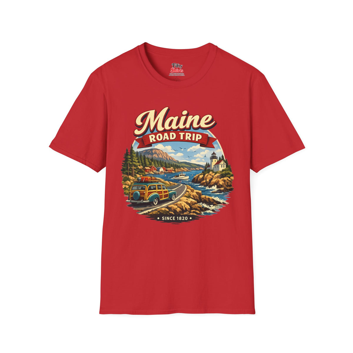 Maine Road Trip Unisex Softstyle T Shirt State Pride Graphic Tee Collections FS03