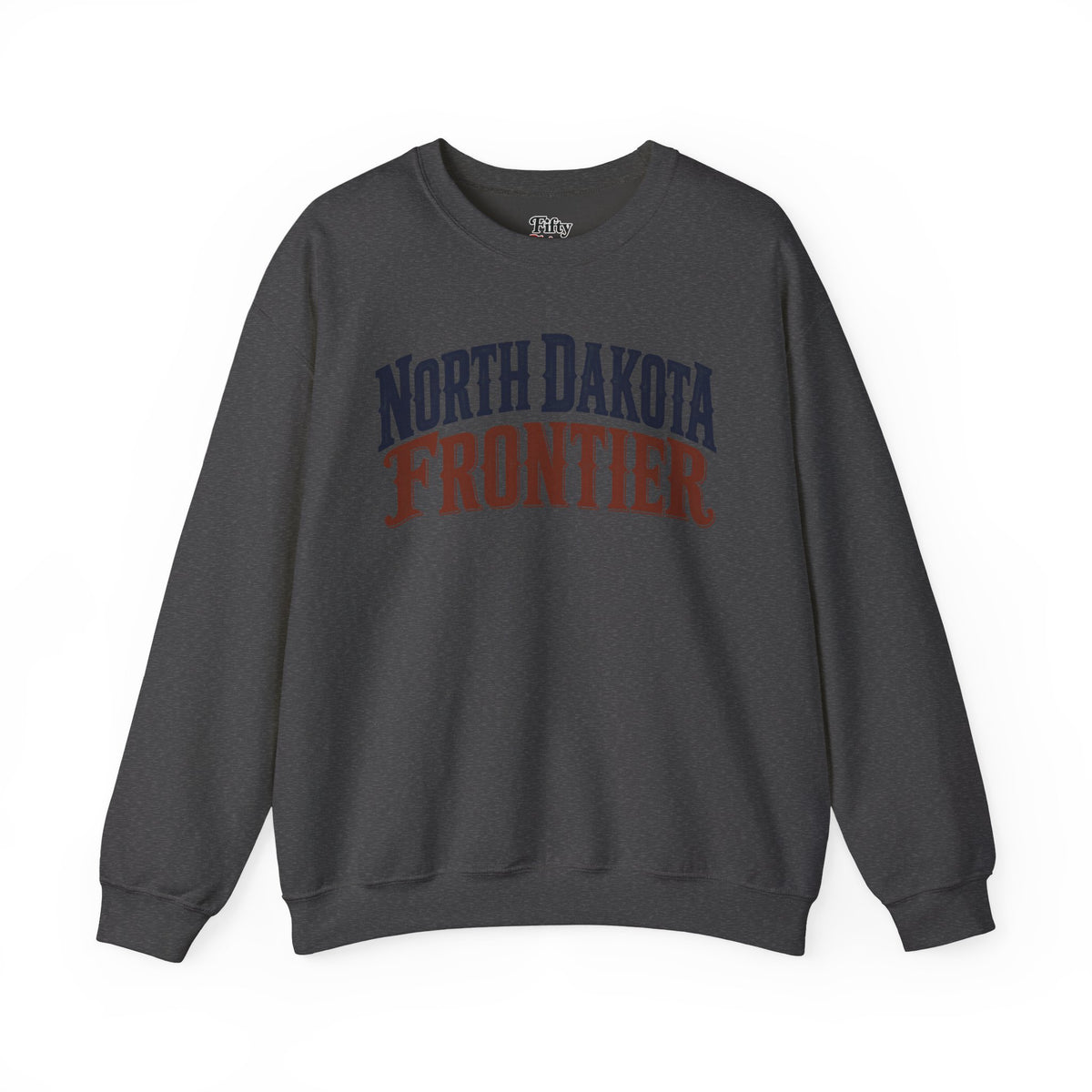 North Dakota Frontier Unisex Crewneck Sweatshirt State Name Graphic
