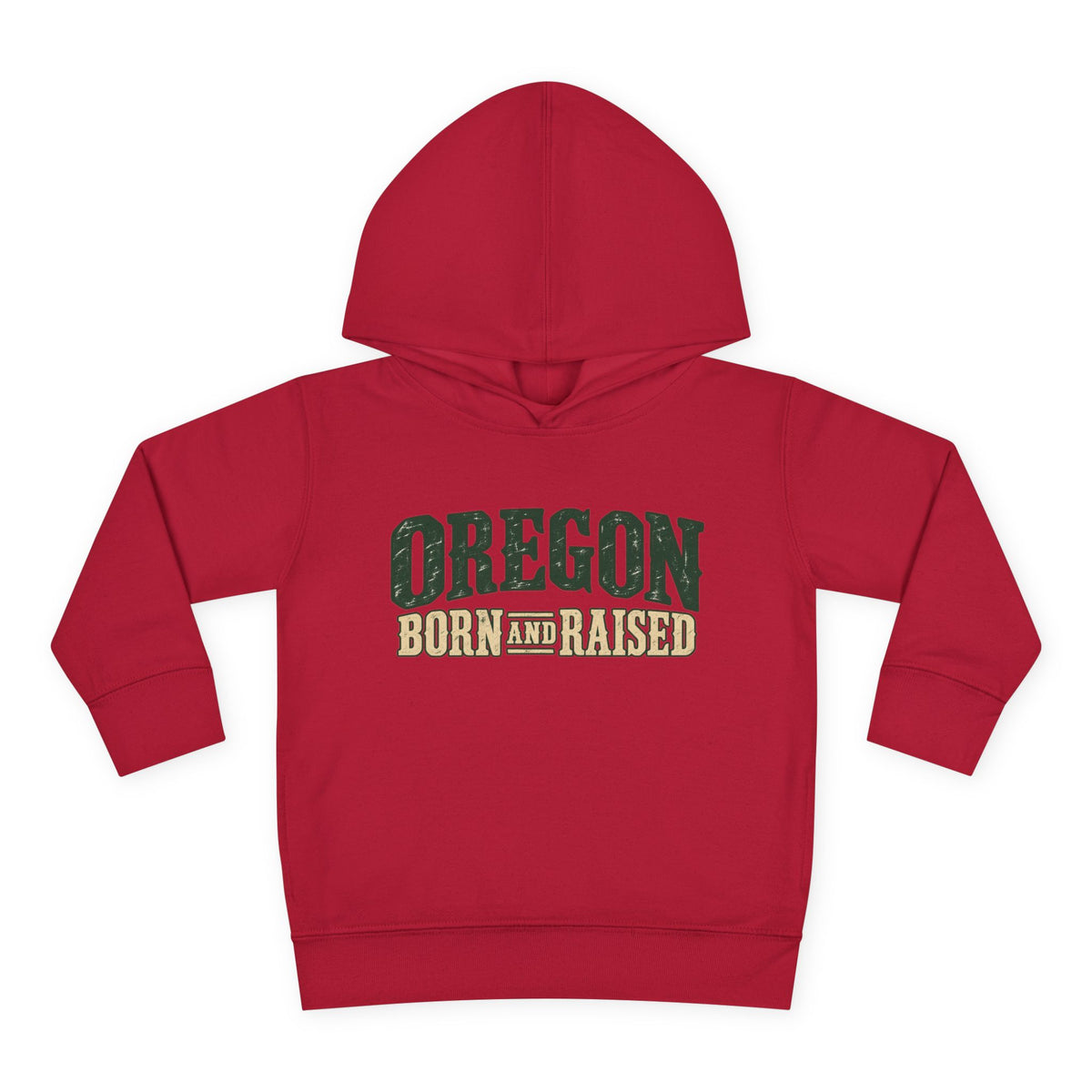 Oregon Born and Raised Rustic Pacific Northwest Unisex Toddler Pullover Fleece Hoodie