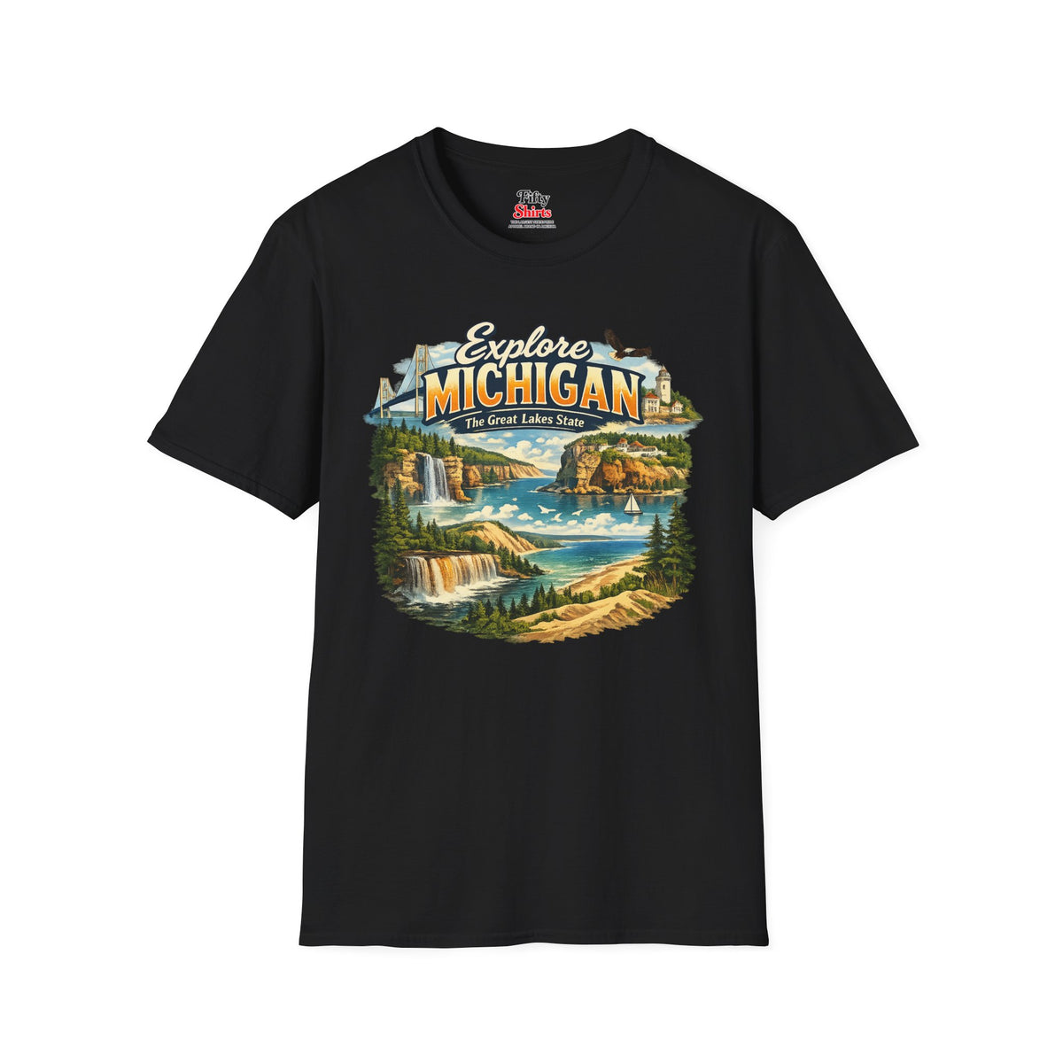 Explore Michigan Unisex Softstyle T Shirt State Pride Graphic Tee Collections FS03