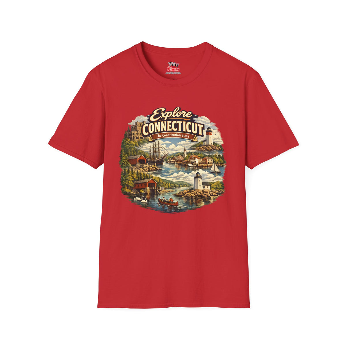 Explore Connecticut Unisex Softstyle T Shirt State Pride Graphic Tee Collections FS03