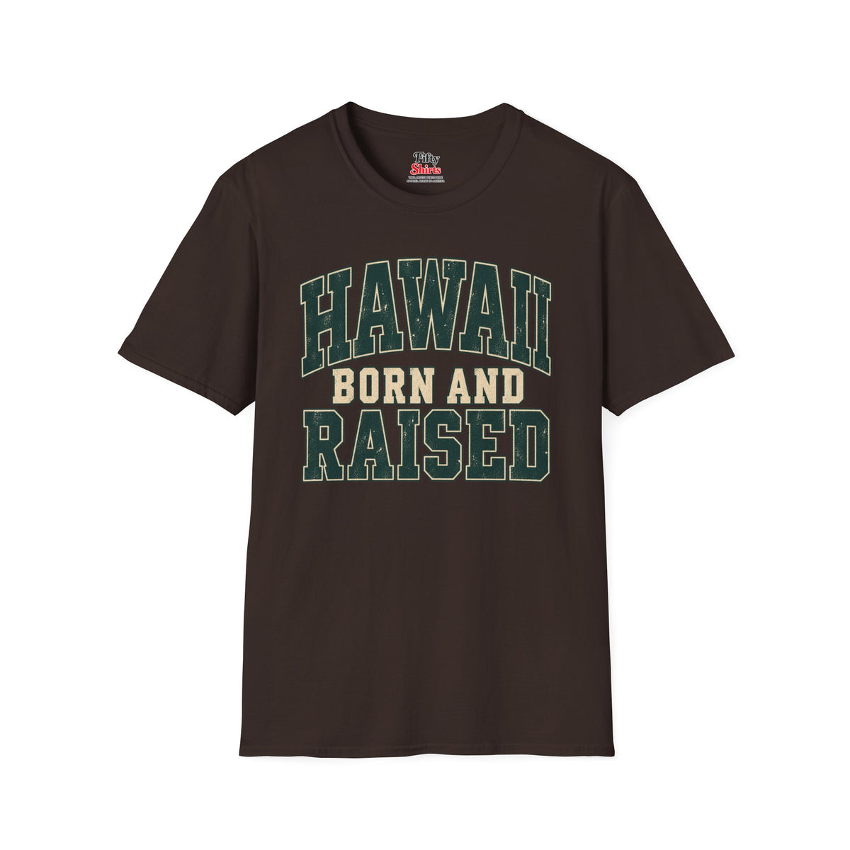 Hawaii Born and Raised Unisex Softstyle T Shirt State Name Graphic Tee