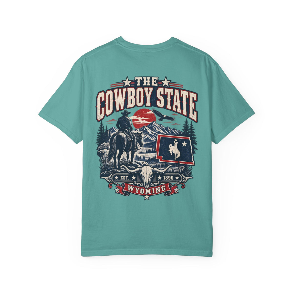 Wyoming The Cowboy State Unisex Comfort Color 1717 Streetwear Graphic Tee