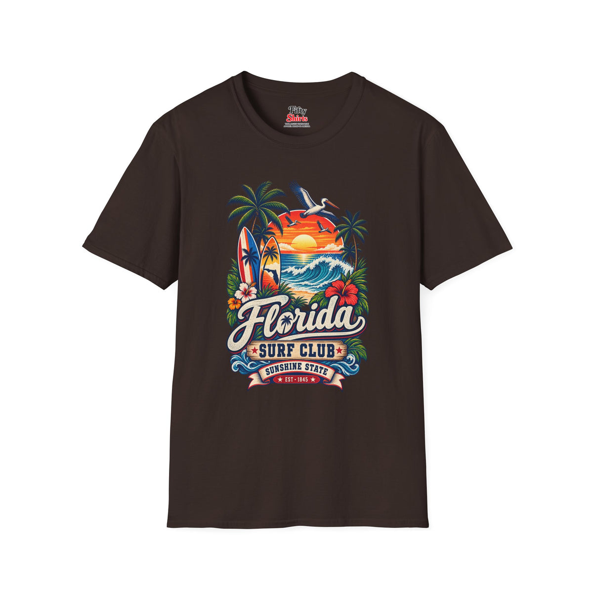 Florida Surf Club Unisex Softstyle T Shirt State Pride Graphic Tee Collections FS03