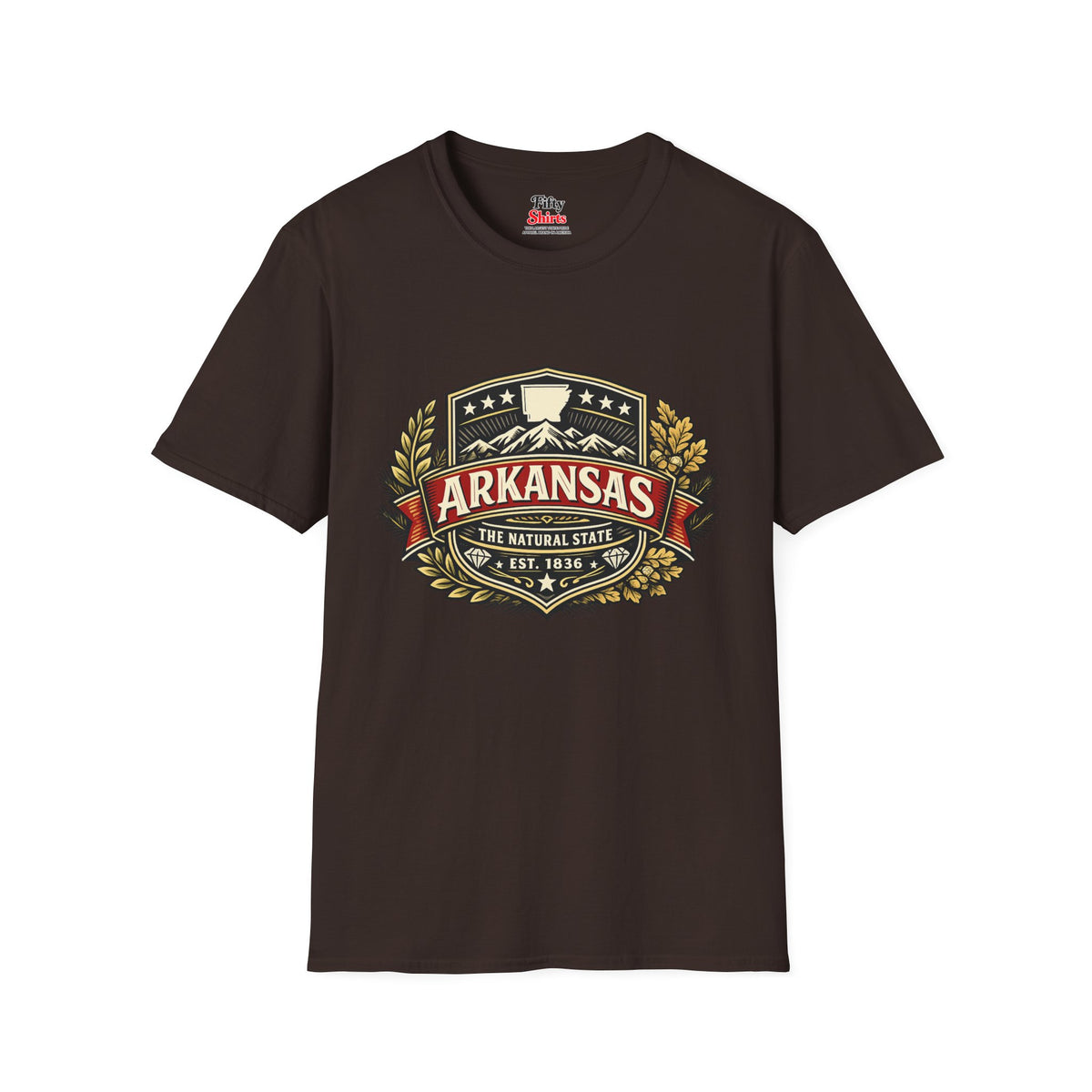 Arkansas Heritage Badge Unisex Softstyle T Shirt State Pride Graphic Tee Collections FS03