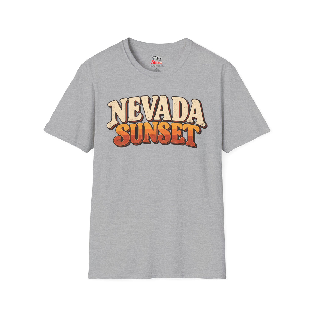Nevada Sunset Unisex Softstyle T Shirt State Name Graphic Tee