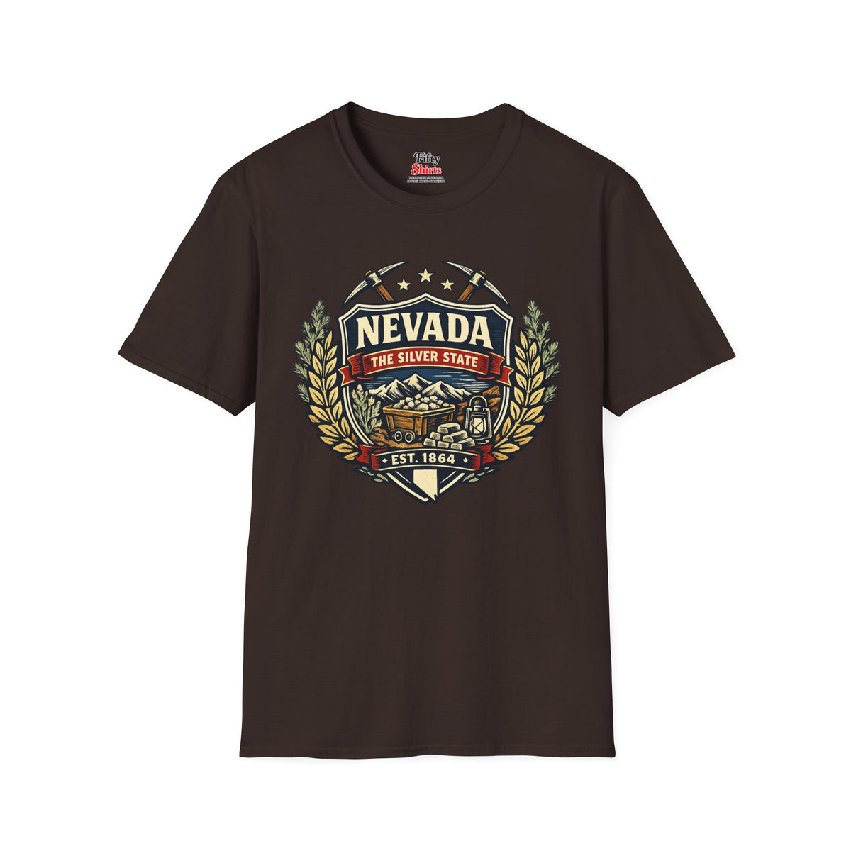 Nevada Heritage Badge Unisex Softstyle T Shirt State Pride Graphic Tee Collections FS03
