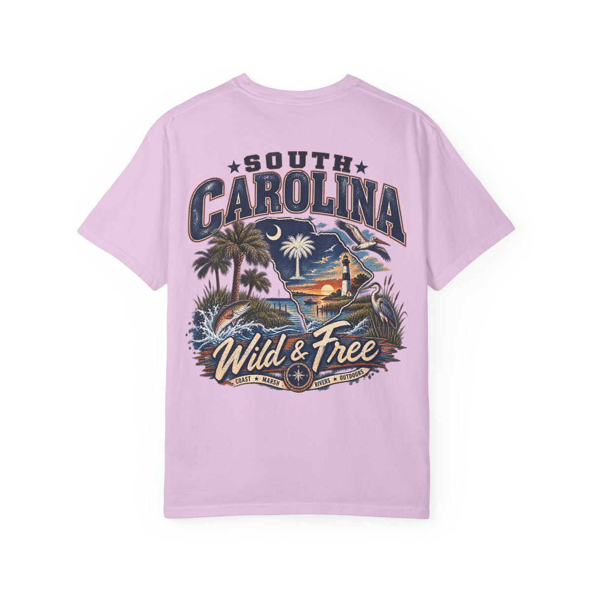 South Carolina Wild & Free Unisex Comfort Color 1717 Streetwear Graphic Tee