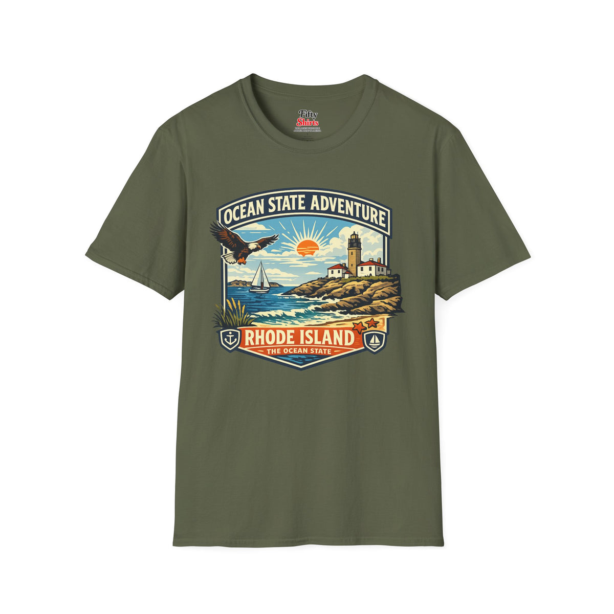 Rhode Island Ocean State Adventure Unisex Softstyle T Shirt State Pride Graphic Tee Collections FS03