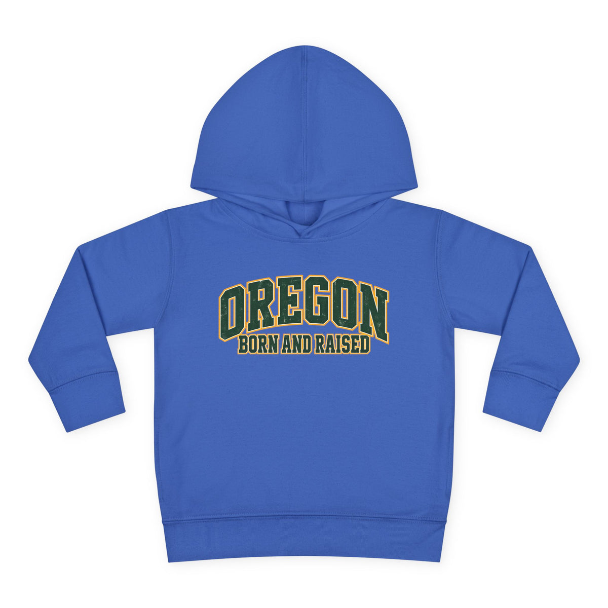 Oregon Born and Raised Old-School Athletic Unisex Toddler Pullover Fleece Hoodie