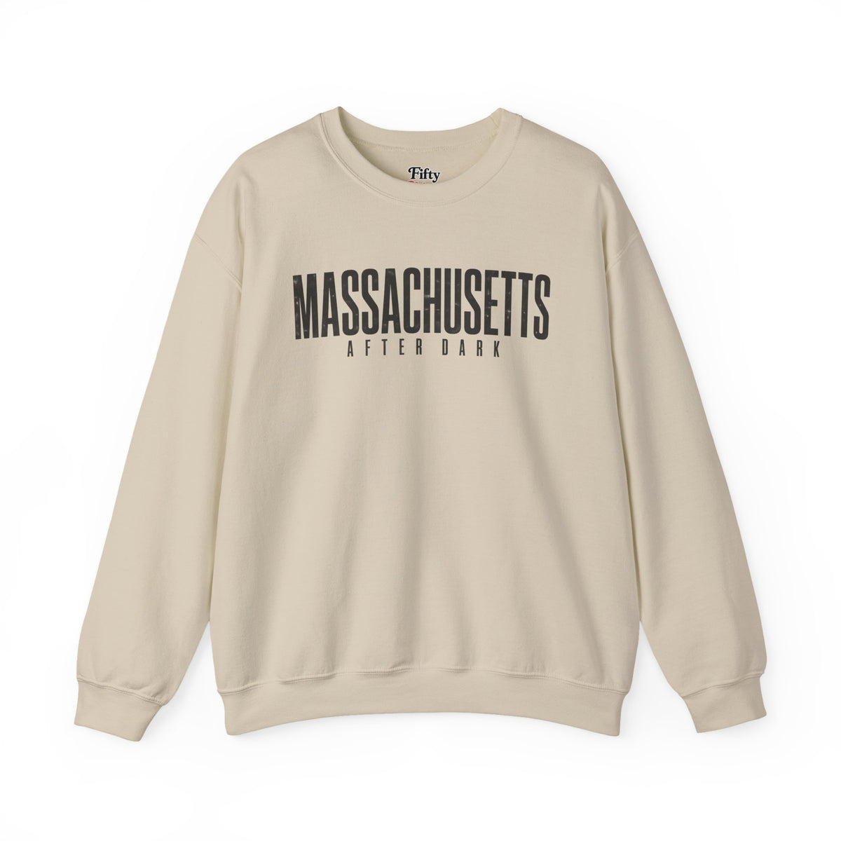 Massachusetts After Dark Unisex Crewneck Sweatshirt State Name Graphic