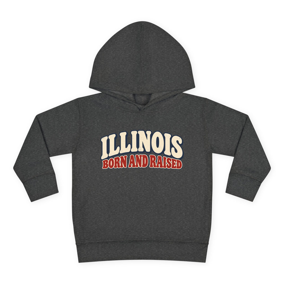 Illinois Born and Raised Retro 1970s Unisex Toddler Pullover Fleece Hoodie