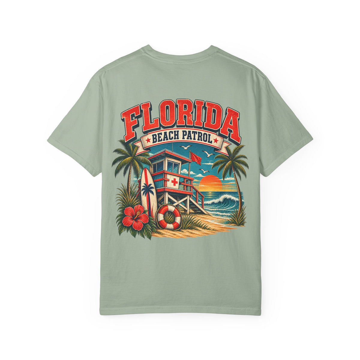 Florida Beach Patrol Unisex Comfort Color 1717 Streetwear Graphic Tee