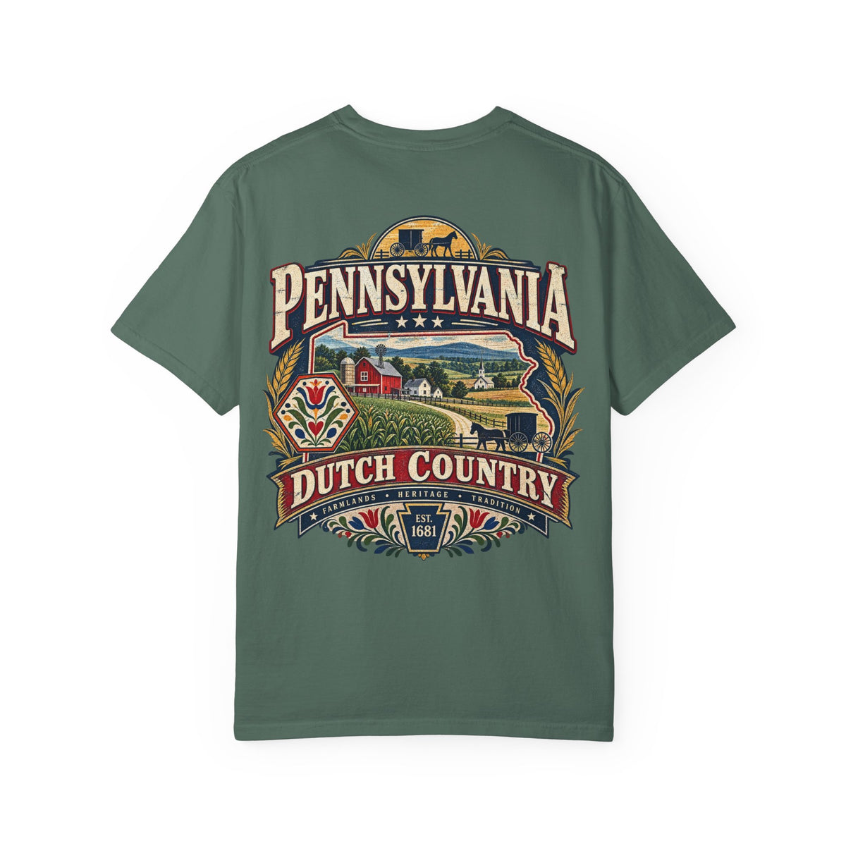 Pennsylvania Dutch Country Unisex Comfort Color 1717 Streetwear Graphic Tee