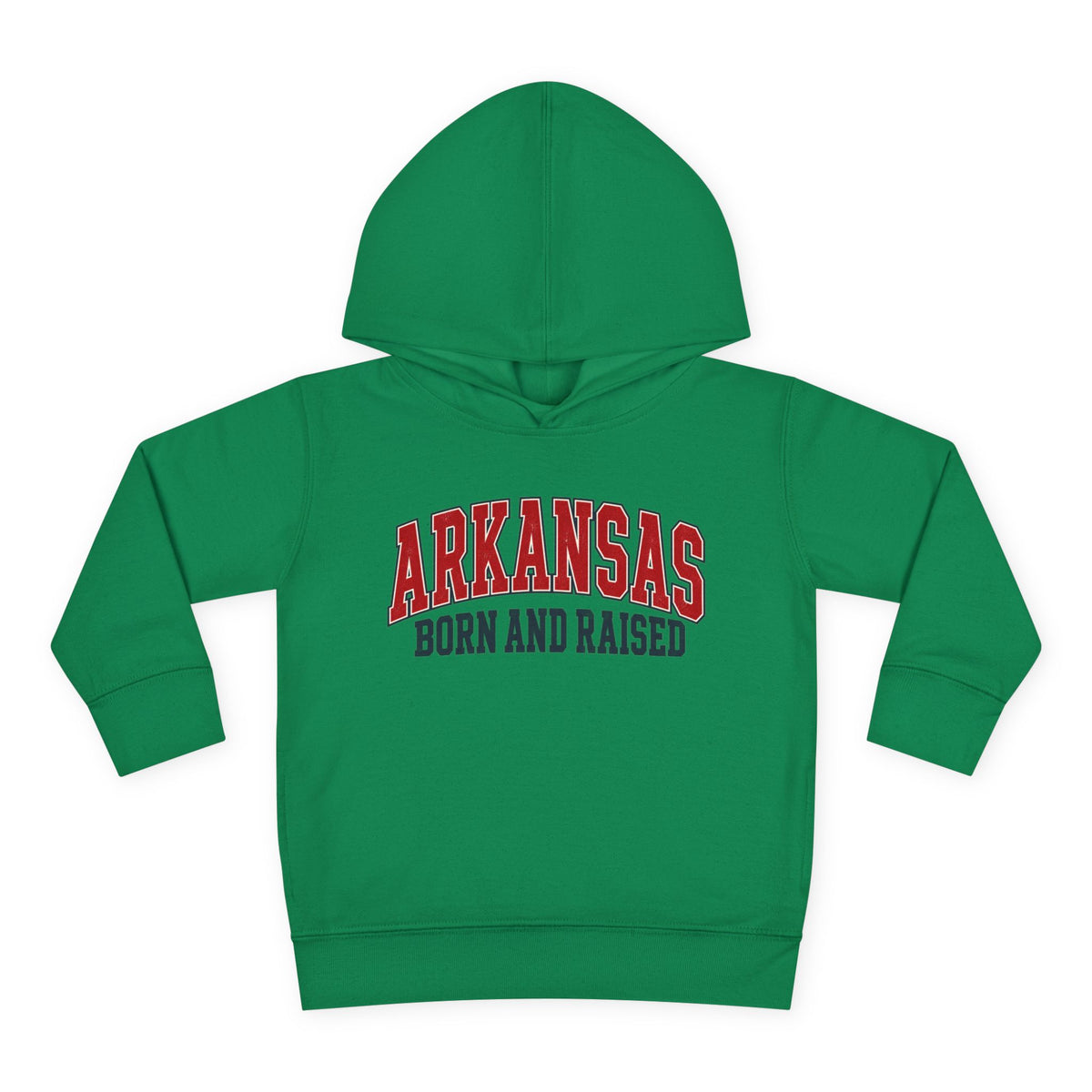 Arkansas Born and Raised Vintage Athletic Heritage Unisex Toddler Pullover Fleece Hoodie