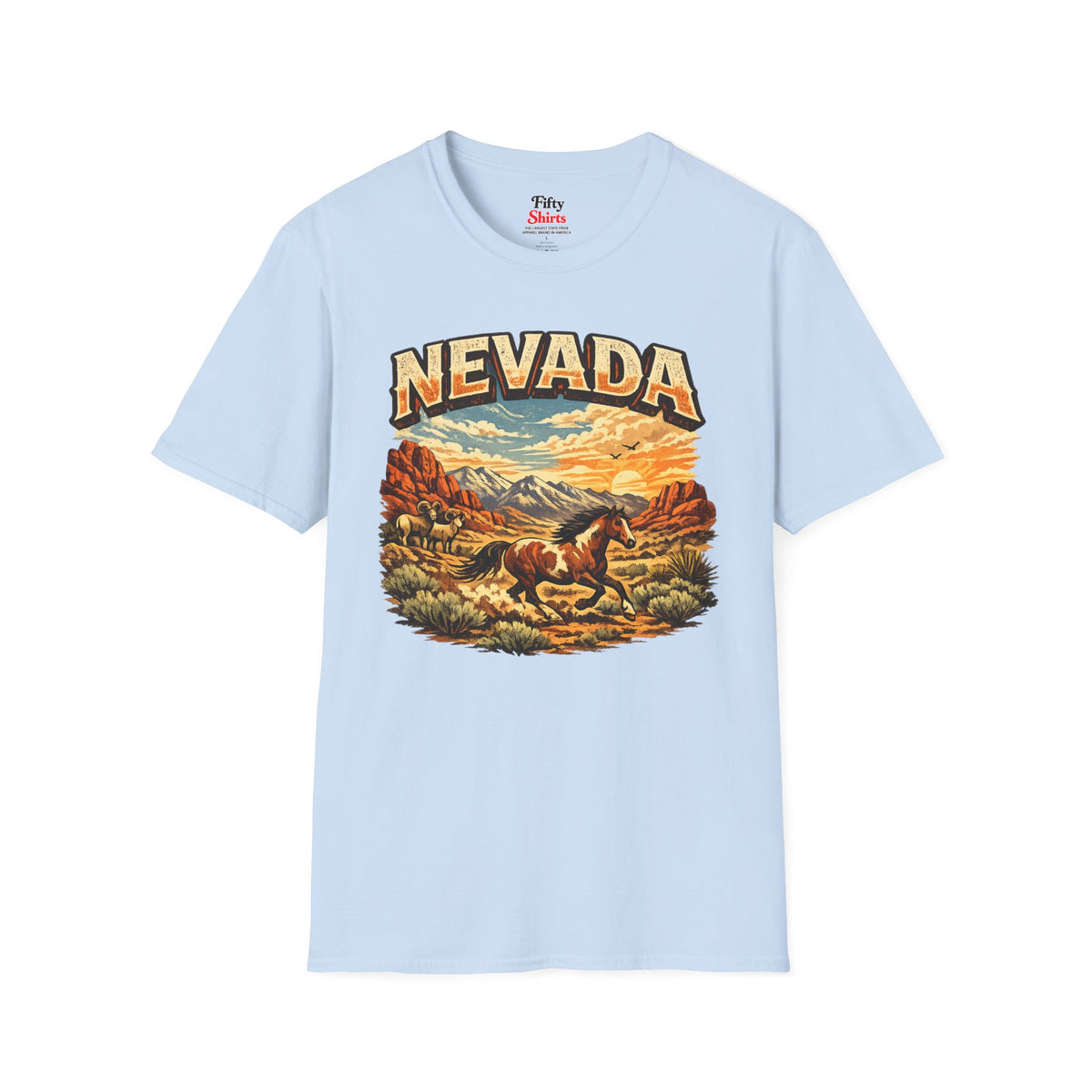 Nevada Wildlife Unisex Softstyle T Shirt State Pride Graphic Tee Collections FS03