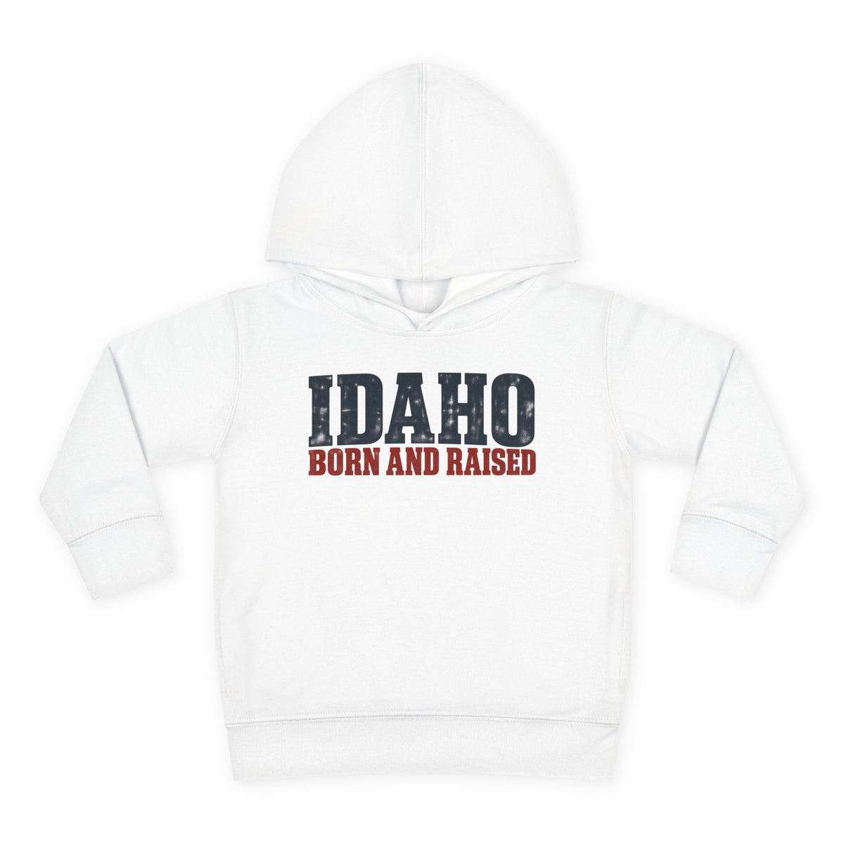 Idaho Born and Raised Rustic Americana Unisex Toddler Pullover Fleece Hoodie