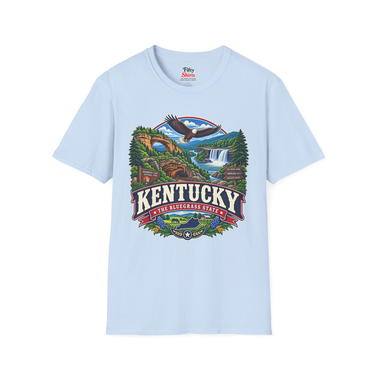 Kentucky Bluegrass State Adventure Unisex Softstyle T Shirt State Pride Graphic Tee Collections FS03