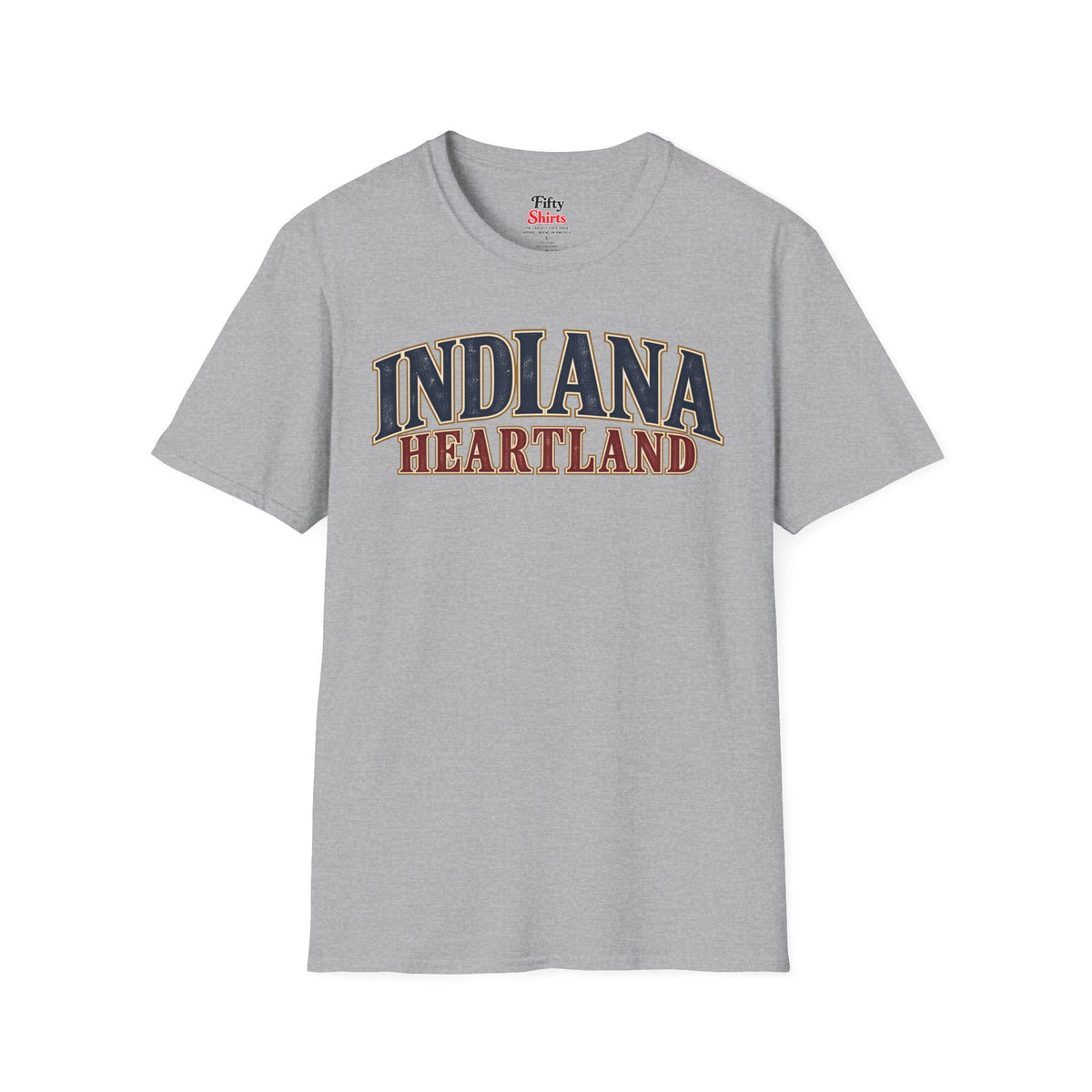Indiana Heartland Unisex Softstyle T Shirt State Name Graphic Tee