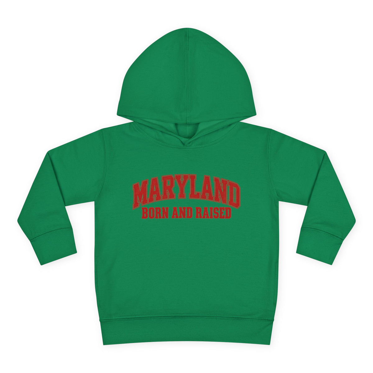 Maryland Born and Raised Classic Collegiate Unisex Toddler Pullover Fleece Hoodie
