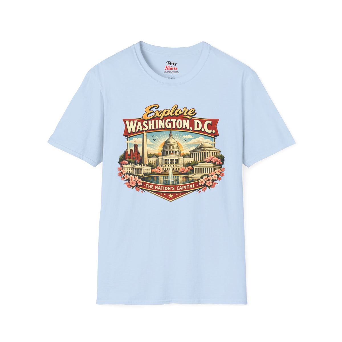Explore Washington D.C. Unisex Softstyle T Shirt State Pride Graphic Tee Collections FS03