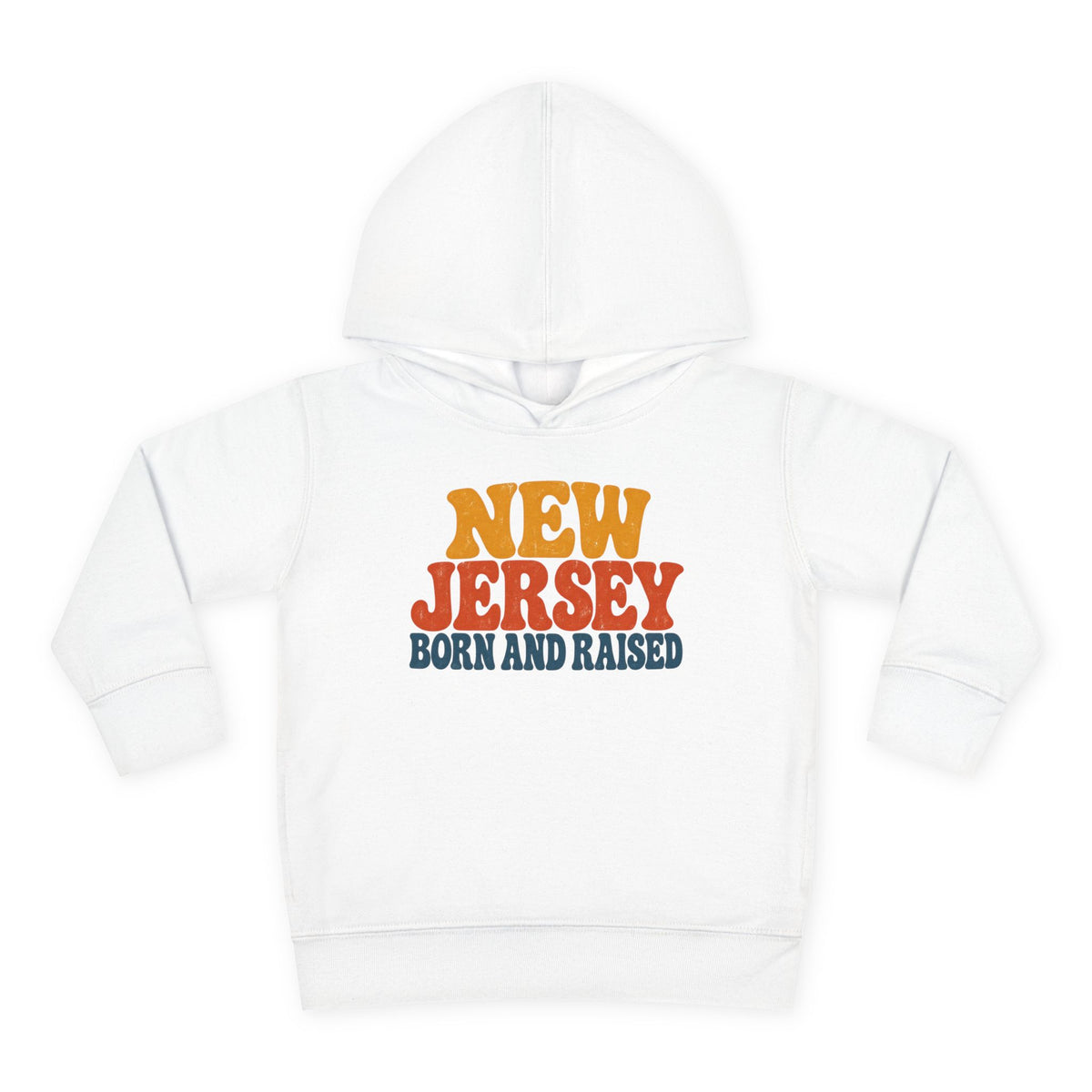 New Jersey Born and Raised Retro 1970s Unisex Toddler Pullover Fleece Hoodie