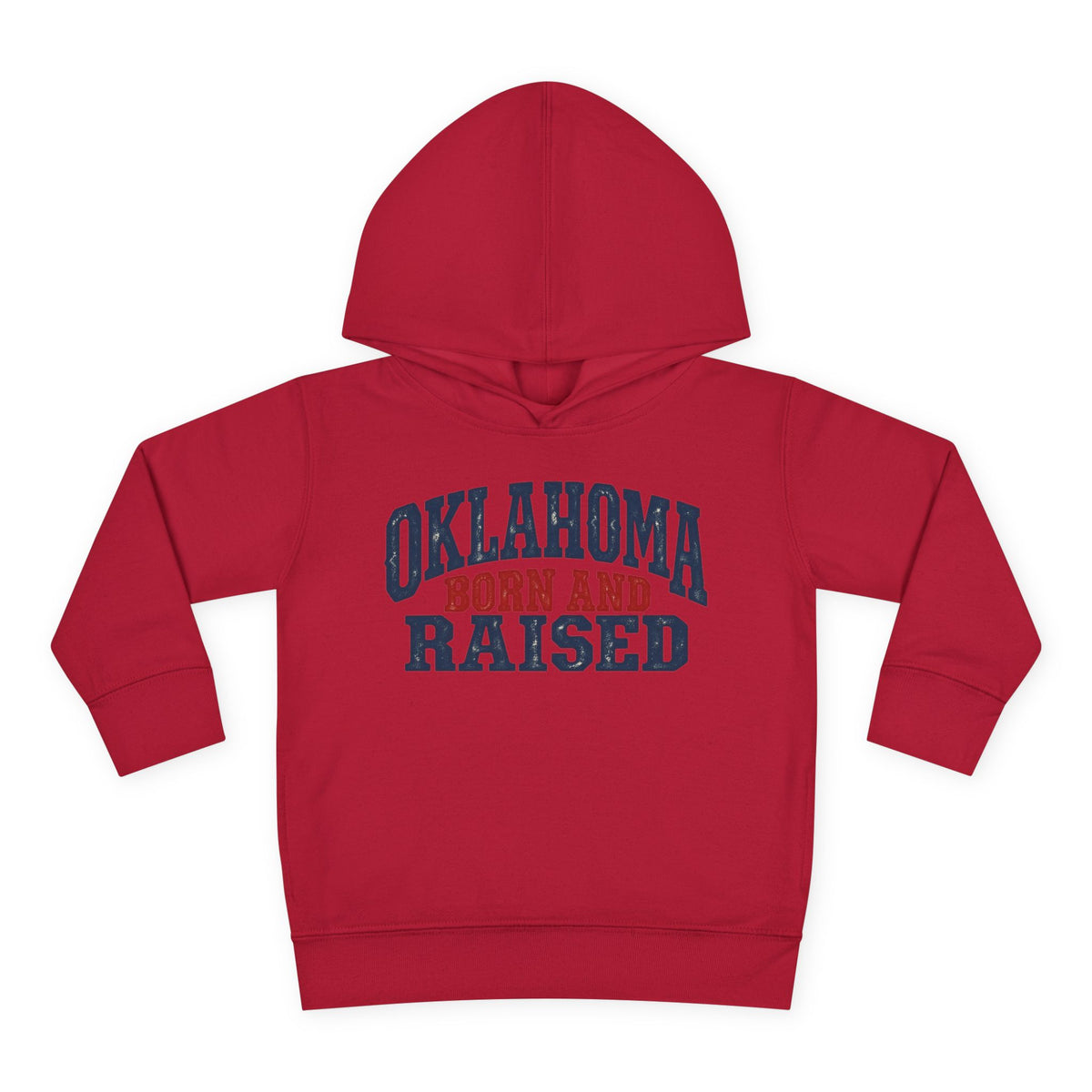 Oklahoma Born and Raised Rustic Americana Unisex Toddler Pullover Fleece Hoodie