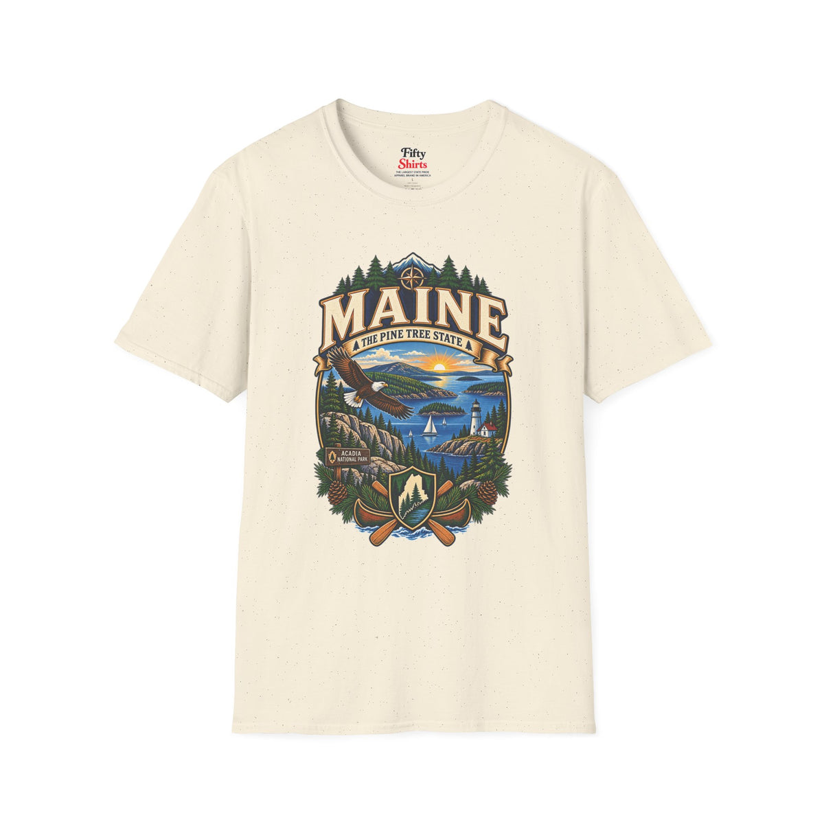 Pine Tree State Adventure Unisex Softstyle T Shirt State Pride Graphic Tee Collections FS03