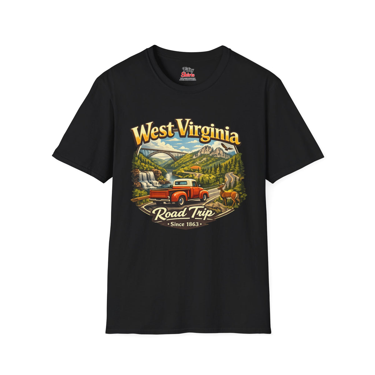 West Virginia Road Trip Unisex Softstyle T Shirt State Pride Graphic Tee Collections FS03