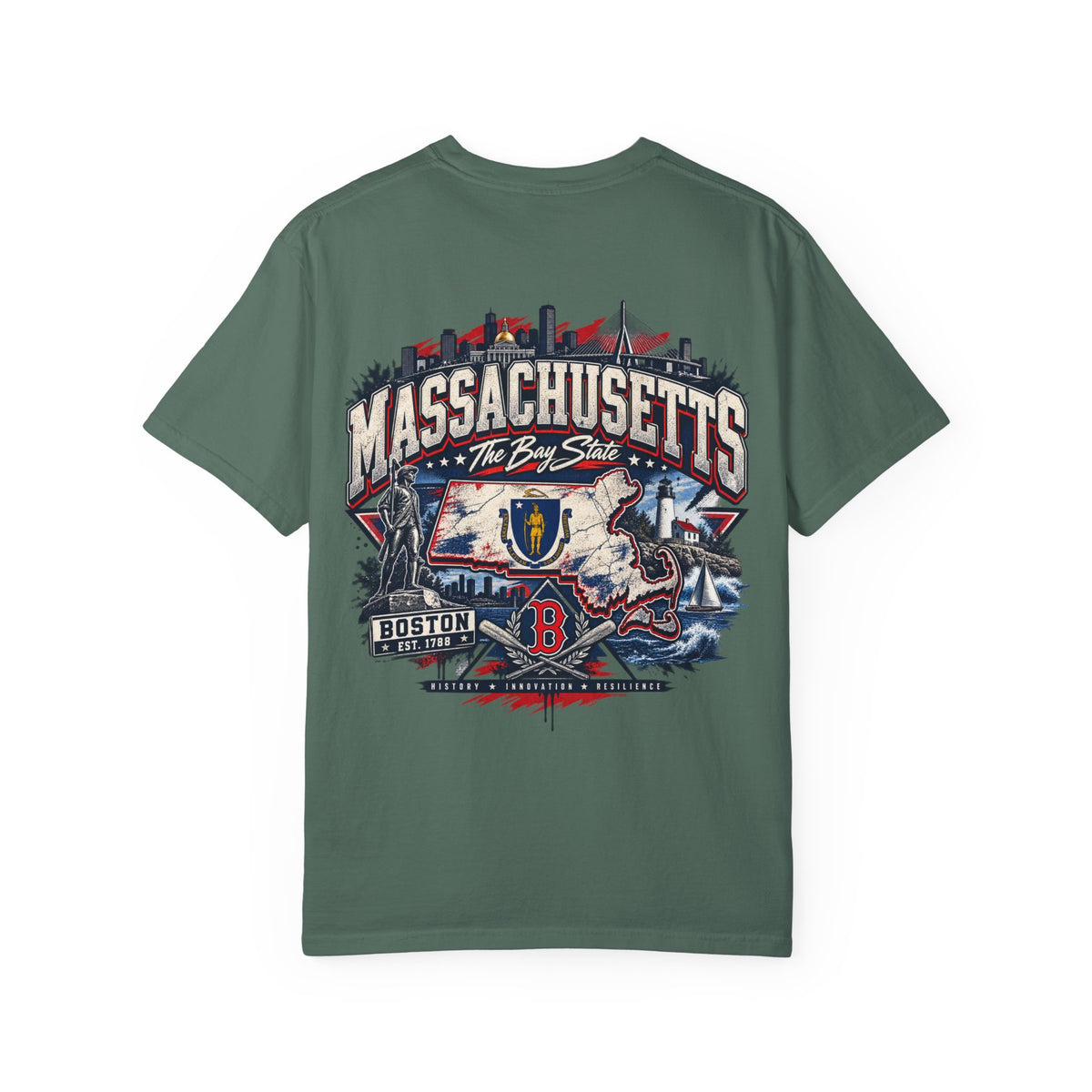 Massachusetts Street Legacy Unisex Comfort Color 1717 Streetwear Graphic Tee